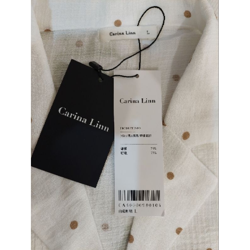 全新 有吊牌 Carina Linn 復古 點點 綁帶 襯衫