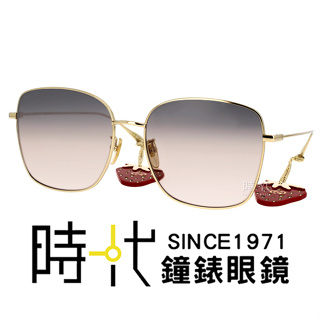 【Gucci】太陽眼鏡 GG1030SK 005 大鏡面 方框墨鏡 粉藍漸層鏡片/淺金框 60mm 贈眼鏡鍊掛飾 台南