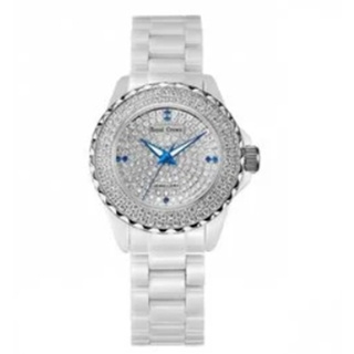 074-Royal Crown - 32mm時尚白陶瓷滿鑽腕錶 RC手錶 女錶對錶 氣質名媛女錶