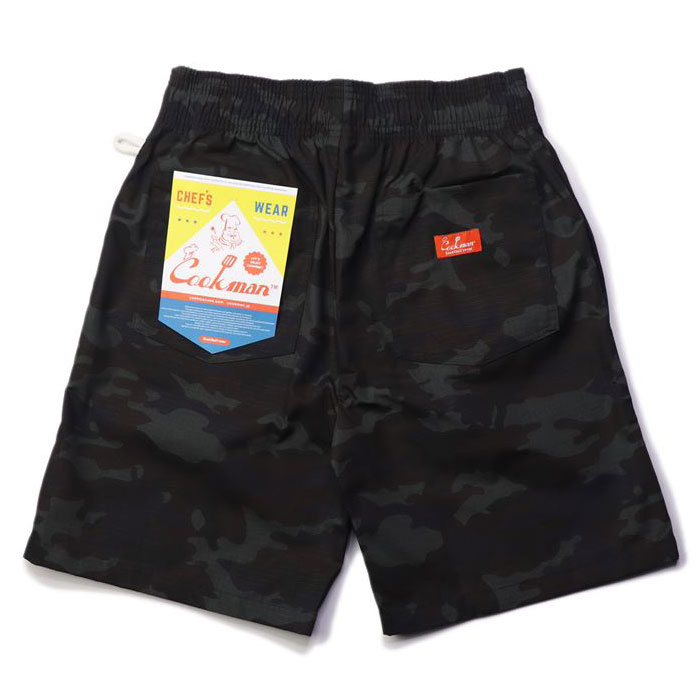 COOKMAN USA 231-11911 Chef Short Pants 抗撕裂 廚師短褲 / 休閒短褲 (黑迷彩)