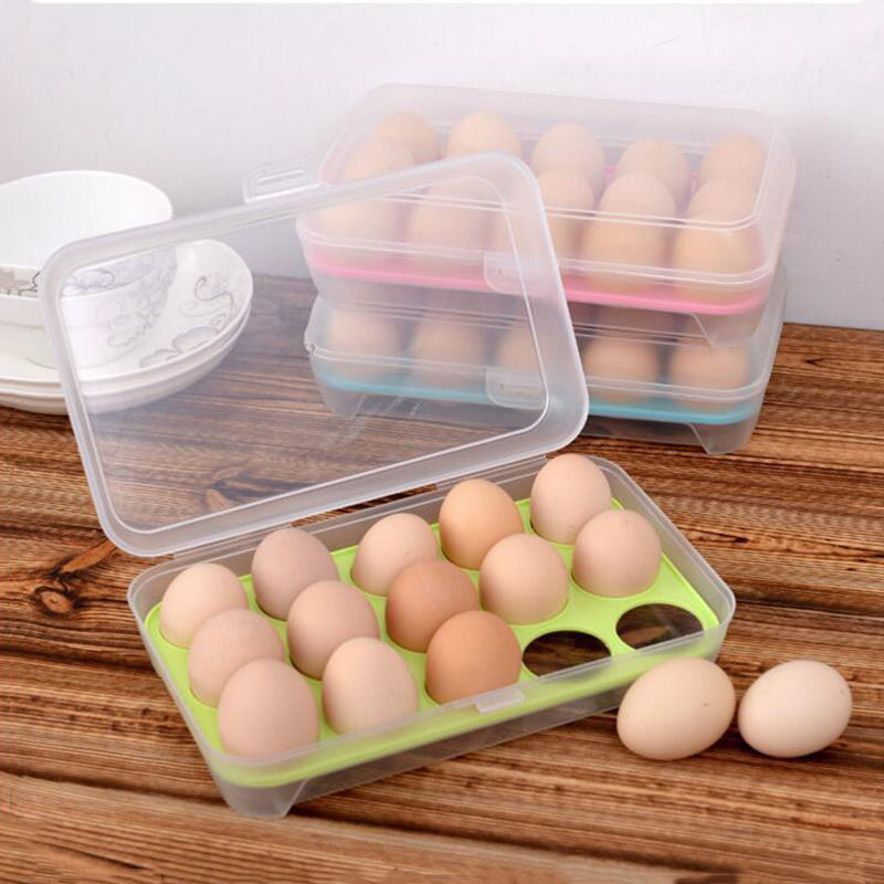 雞蛋盒 大容量雞蛋盒 15格雞蛋盒 透明雞蛋盒 保鮮盒 防碰 疊加 收納盒 帶蓋雞蛋保鮮盒 大容量 雞蛋托 雞蛋格