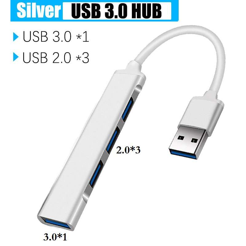 【雜貨鋪】迷你 鋁合金外殼 1拖4 USB3.0分線器 USB HUB 擴展器 分享器 集線器 4口HUB分線器