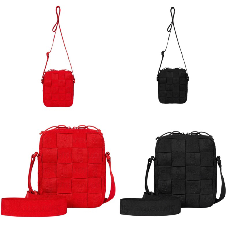 Supreme woven bag ss23編織小包 黑、紅