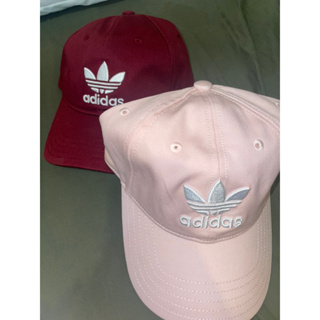 愛迪達 adidas 男女帽 老帽 粉色帽 酒紅帽 Originals系列 刺繡 三葉草 logo 棒球帽 可調式