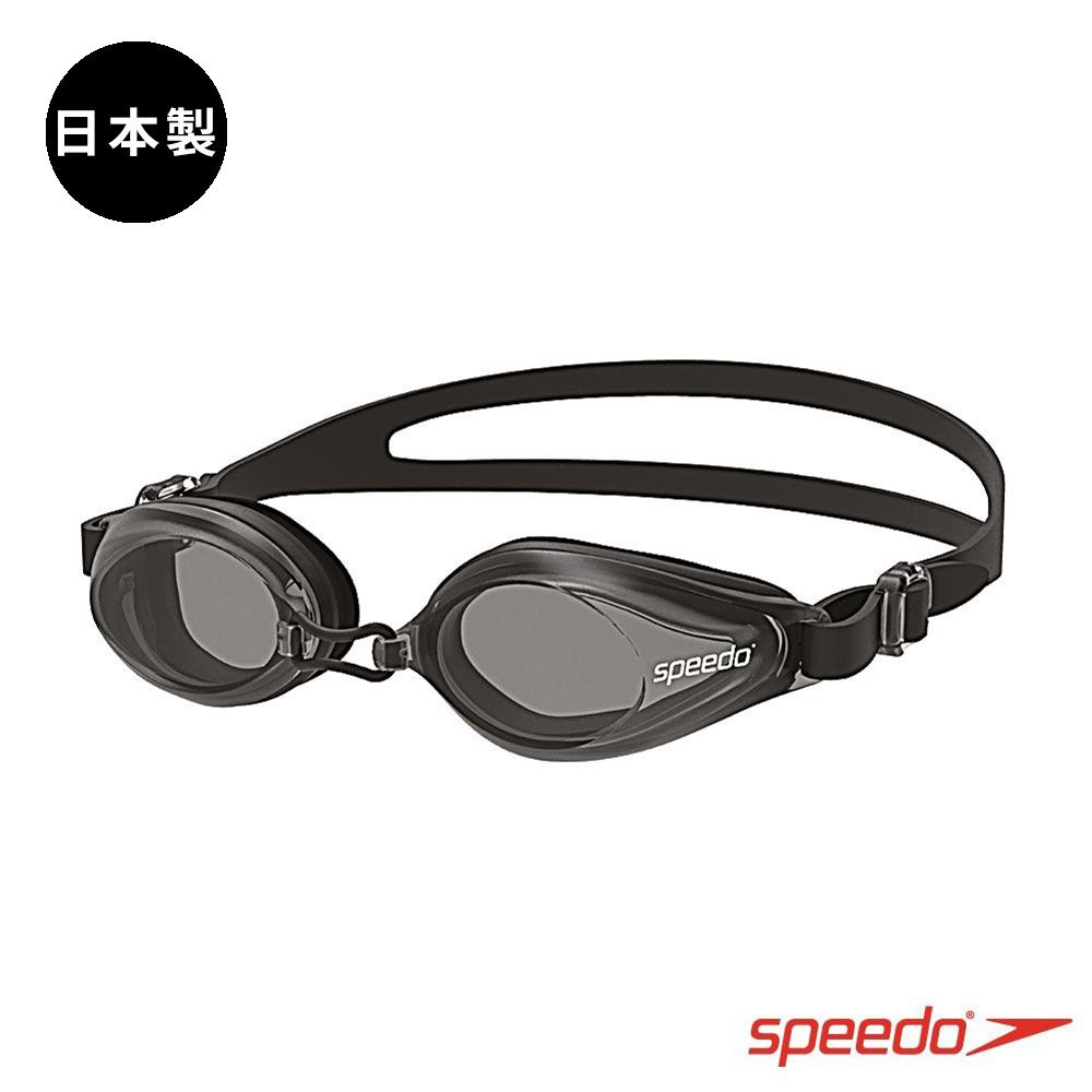 Speedo 日本製 成人運動泳鏡 Edge 黑/灰 (SD8120047649)