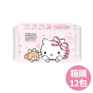 【HELLO KITTY】 粉色拋棄式加厚洗臉棉巾60抽x12包 箱購只限宅配配送 免運