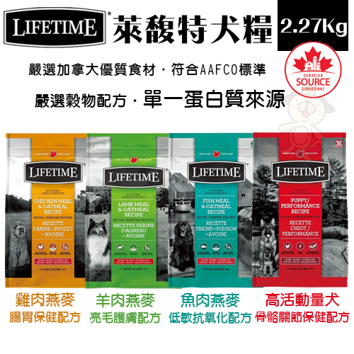 LIFETIME 萊馥特 全齡犬糧400g-11.4kg 腸胃｜護膚｜低敏｜關節保健配方 犬糧『Chiui犬貓』