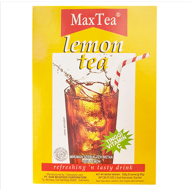 【印尼】MAX TEA 檸檬/水蜜桃/蘋果 (5入/盒)【chanh vàng/trái đào/quả táo】