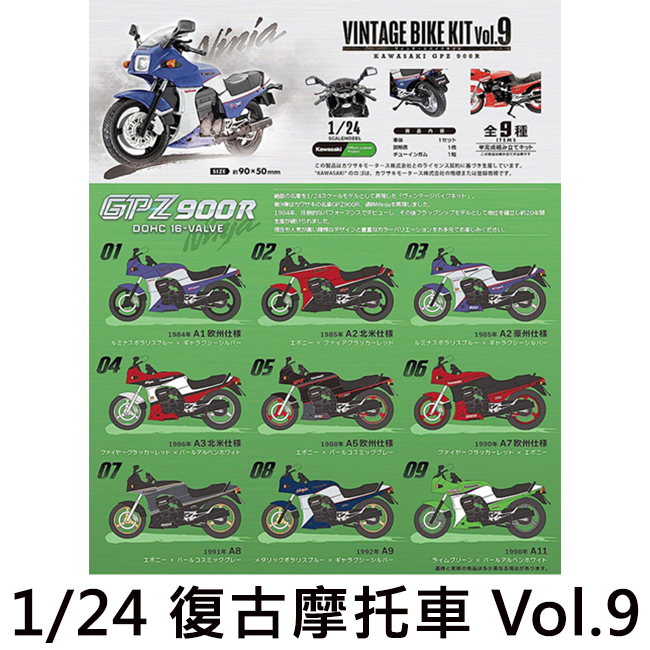 1/24 復古摩托車 Vol.9 盒玩 模型 川崎 GPZ900R 古董機車集 打檔機車集 F-toys