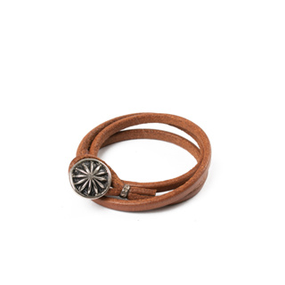 Moto - LBC-02 Leather Bracelet (Brown) 手環 皮革手環 皮革手圈銀 印地安 銀飾
