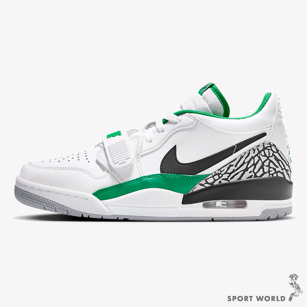 Nike 男休閒鞋 爆裂紋 Air Jordan Legacy 312 Low 白綠黑【運動世界】FN3406-101