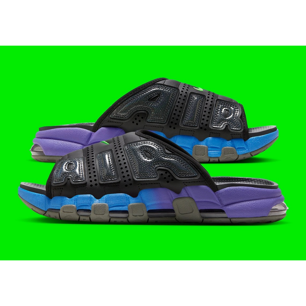 #代購 NIKE AIR MORE UPTEMPO SLIDE 黑 藍紫 漸層 運動拖鞋 涼鞋 FN8893-034