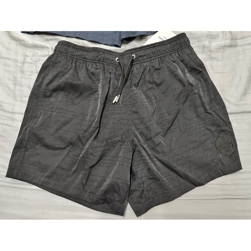 全新正品 Berluti swim scritto 黑 海灘褲  sz:M