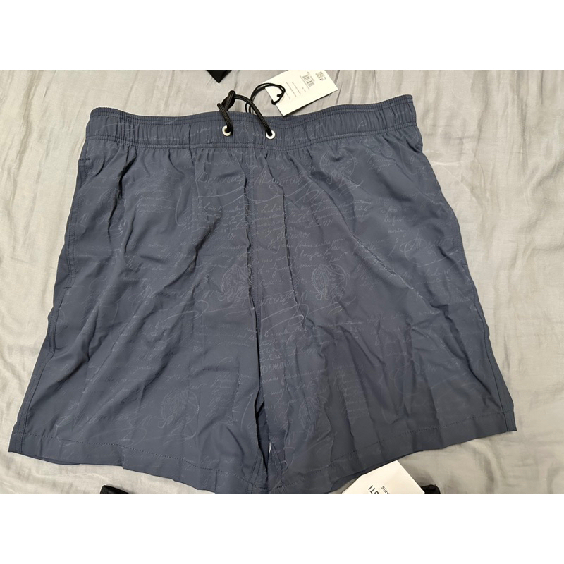 全新正品 Berluti swim scritto 深藍 海灘褲  sz:M