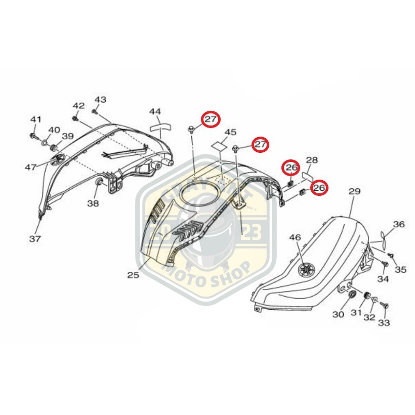 &lt;灰螞蟻&gt; R15 V3 油箱上罩螺絲 油箱上罩配件 原廠YAMAHA零件