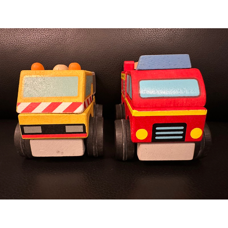 （保留勿下單）二手✨合售價-mentari立體積木拼圖玩具車/消防車🚒/垃圾車