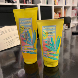 L’OCCITANE歐舒丹 盛夏果漾馬鞭草去角質沐浴膠200ml/馬鞭草保濕沁涼身體乳150ml