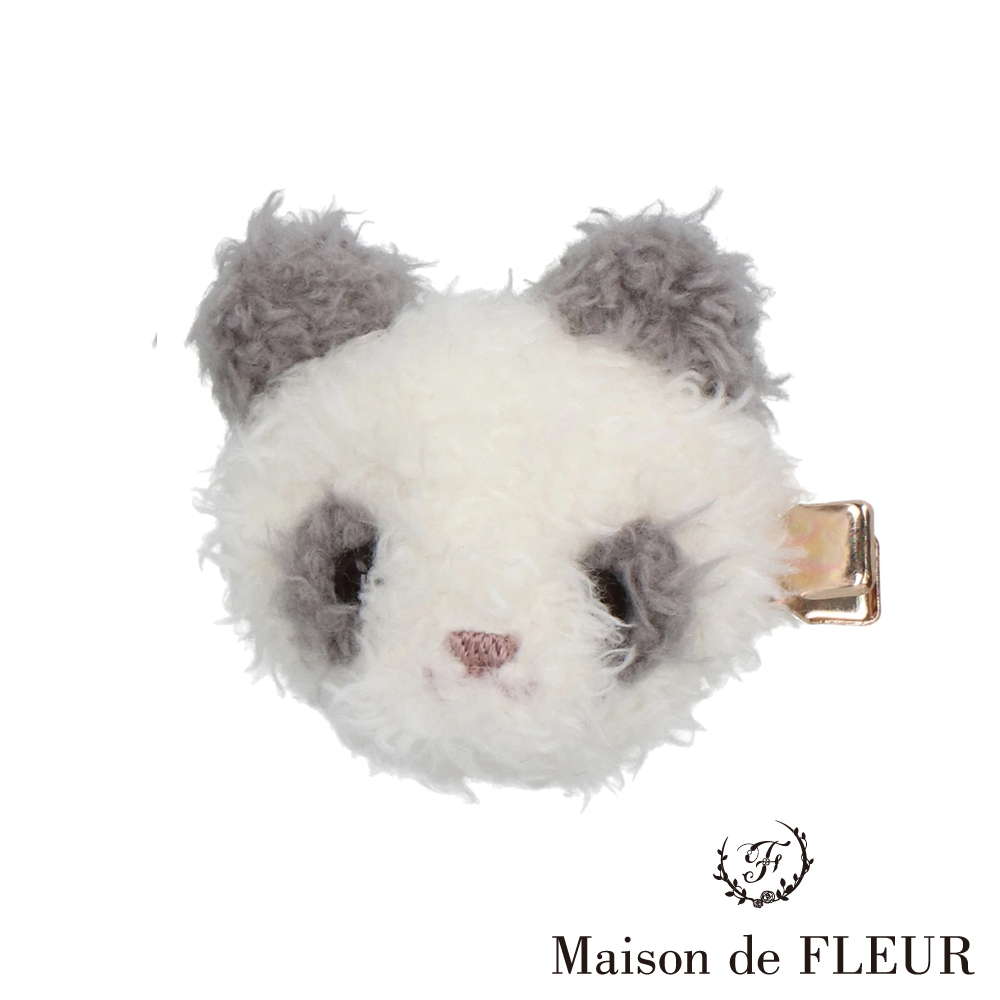 Maison de FLEUR 甜美熊貓絨毛造型髮夾-弟弟款(8A32FHJ0400)