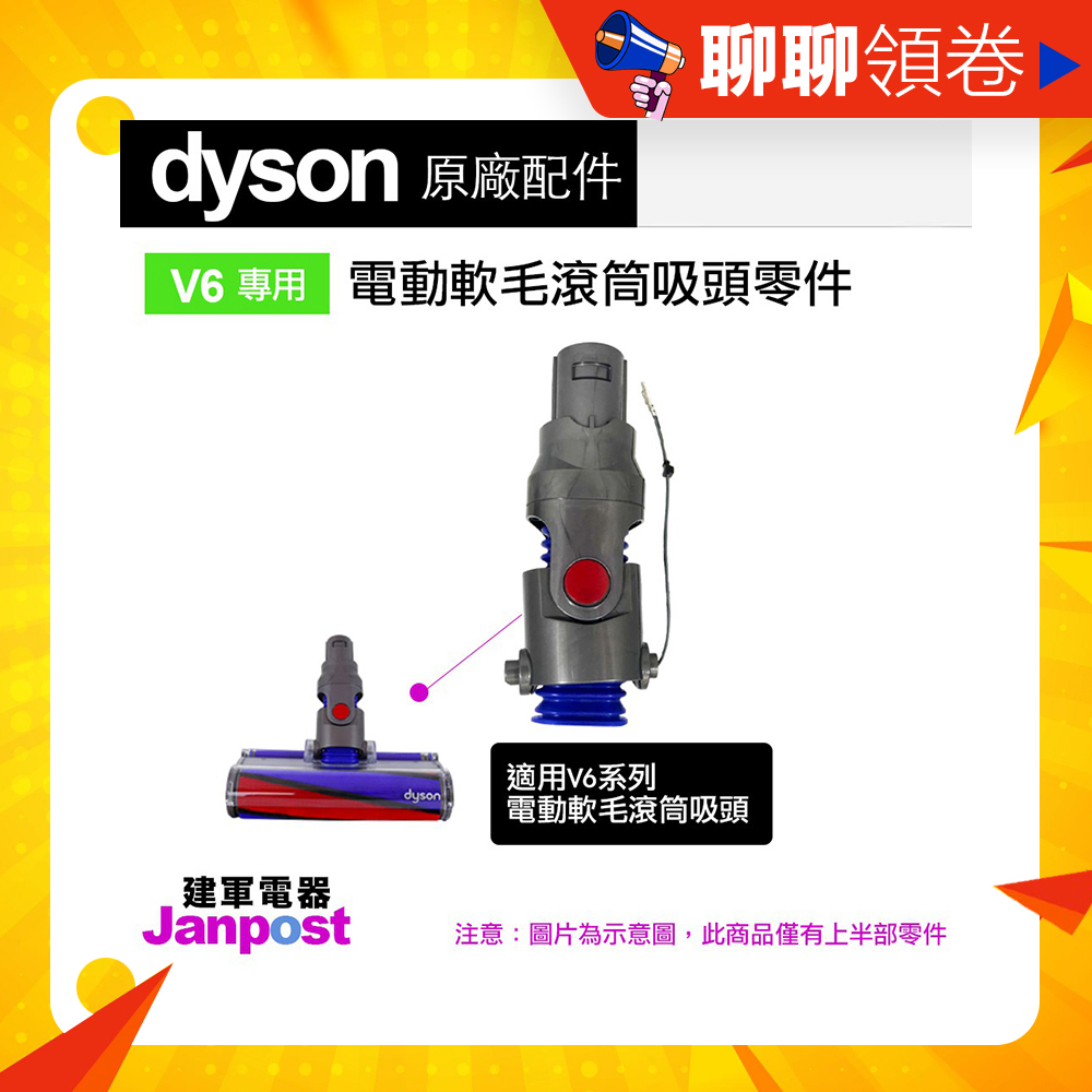 Dyson 戴森 V6 DC74 DC62 SV07 fluffy 藍色軟管零件 電動質滾筒碳纖維用（非吸頭）原廠袋裝