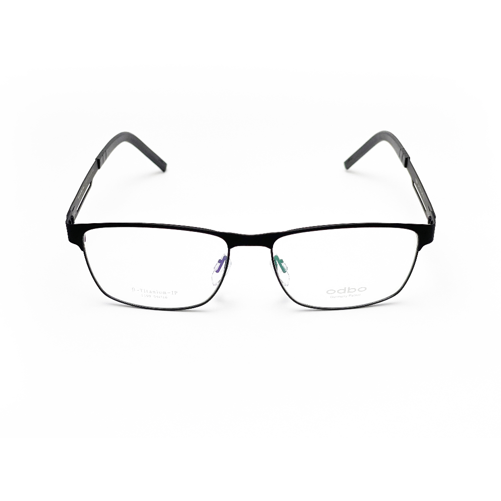 【全新特價】odbo 鈦金屬光學眼鏡鏡框 1199 C1 消光黑 輕量化無螺絲設計