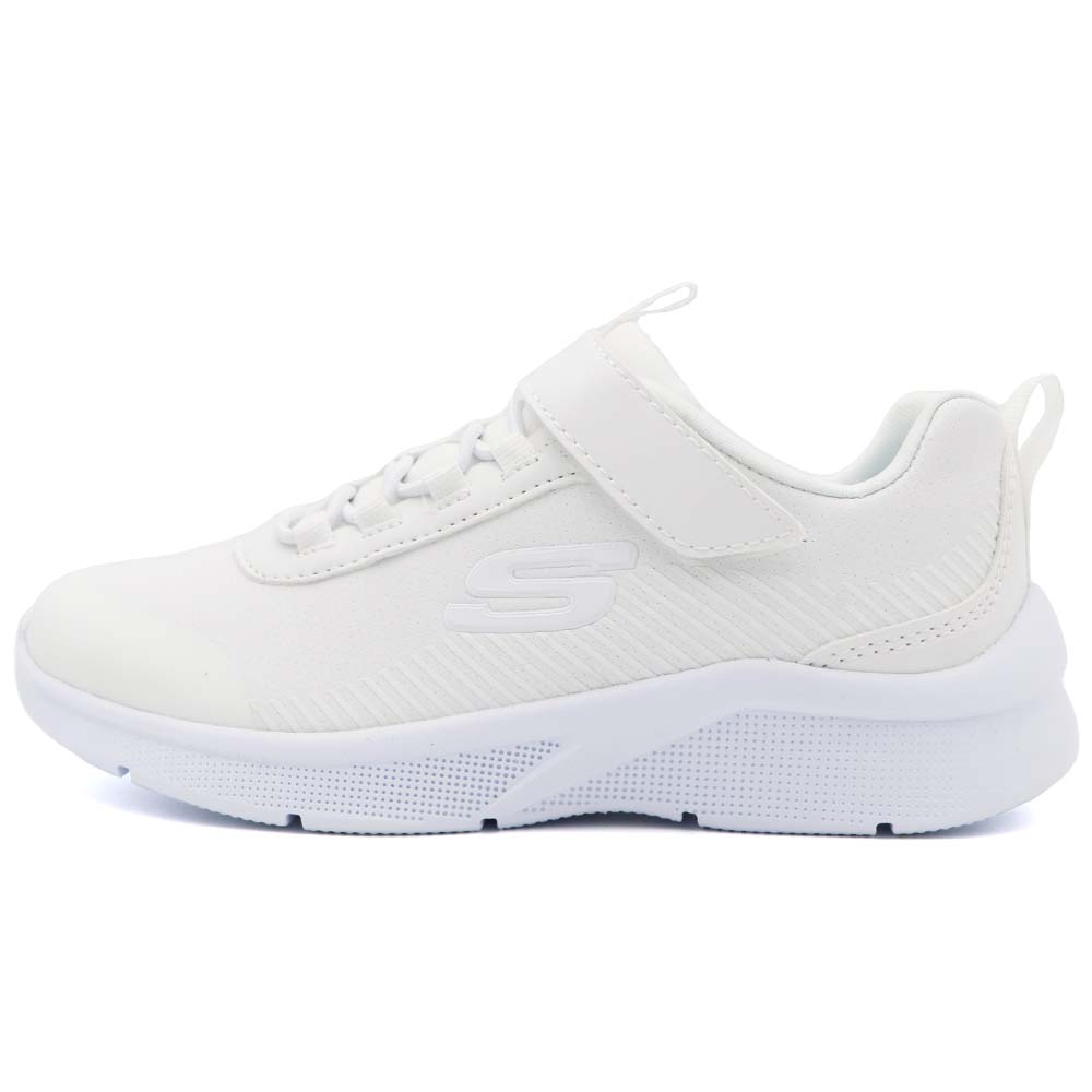 SKECHERS MICROSPEC 魔鬼氈 學生鞋 中大童 白 R9445 (302607LWHT)