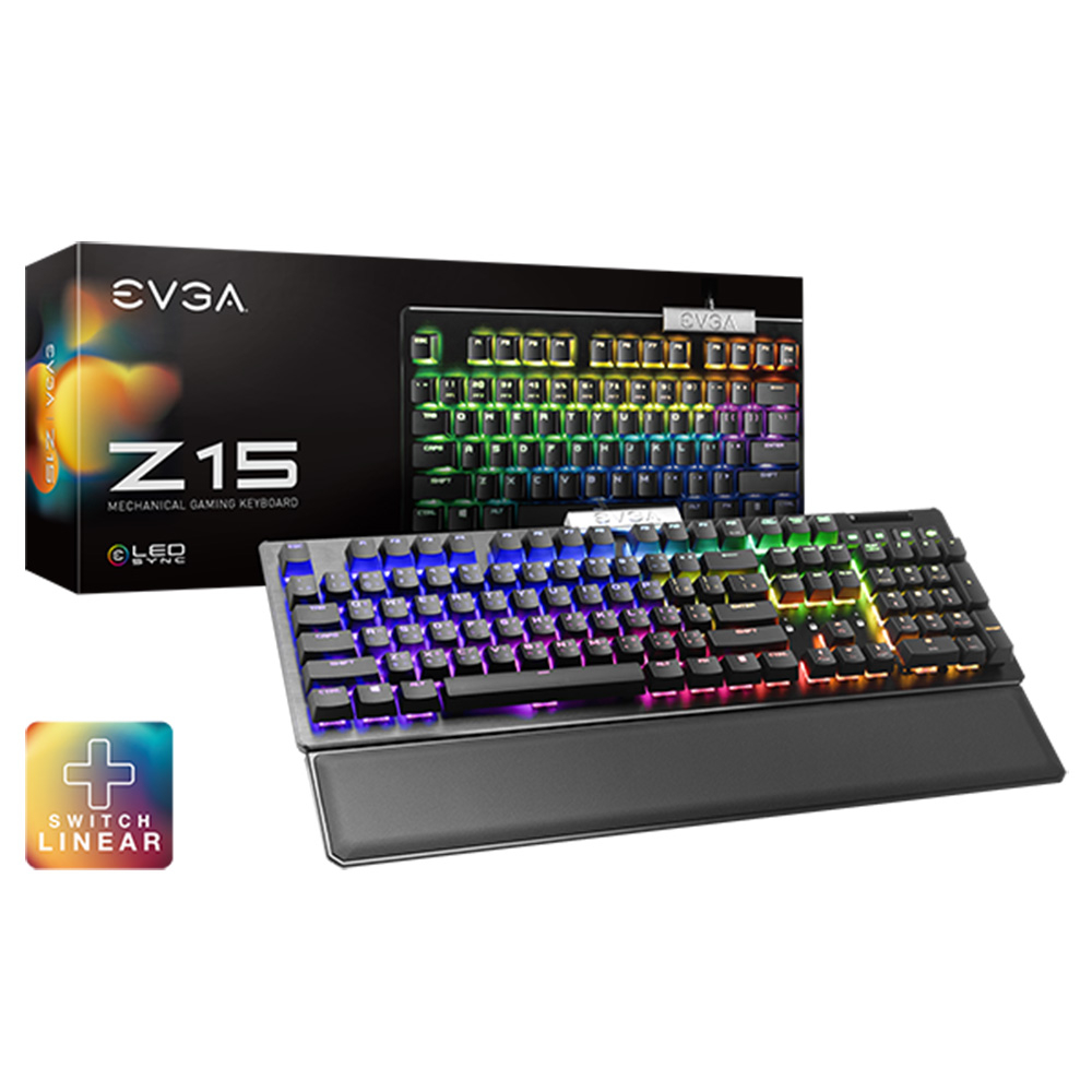 EVGA Z15 RGB 電競機械式鍵盤 銀軸