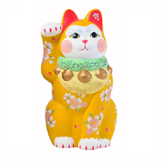 【堯峰陶瓷】日本九谷燒 手工 彩繪陶瓷 招財貓 單入(剩黃色) | 擺飾品 療癒公仔