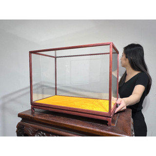 阿一藝品 實木玻璃框【藝品展示框】10種尺寸 花梨架實木 展示臺 展示架 藝品高檔收藏盒