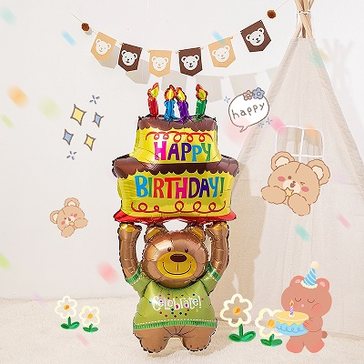 🔥高雄現貨🔥 [現貨]【網紅INS風 彩色三層大蛋糕】🌟🌟生日氣球佈置 派對氣球 慶祝 鋁箔氣球 蛋糕氣球