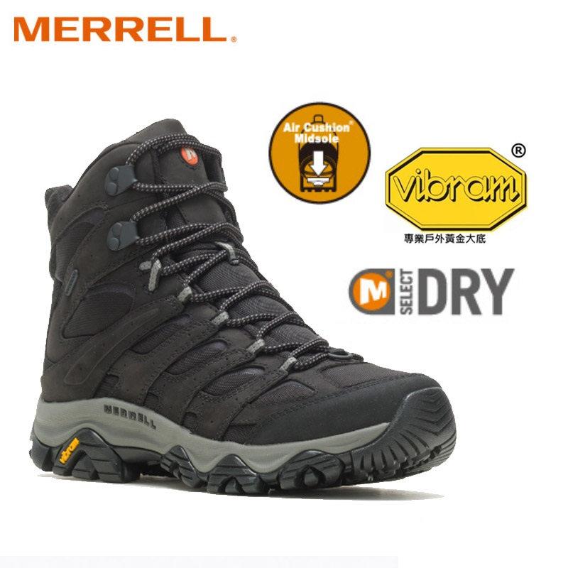 Merrell 中高筒登山鞋 男 MOAB 3 APEX MID WATERPROOF 黑色 037049