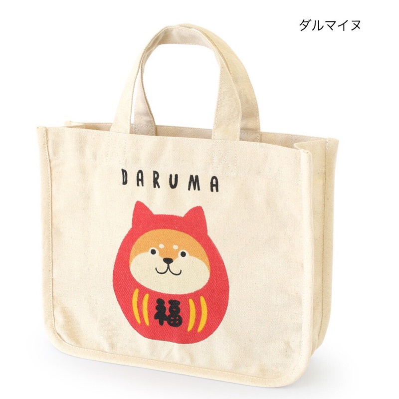 二手商品  日本 圓角 帆布袋 日系風 貓咪 柴犬 托特包 手提包手提袋 便當袋 有內袋、無拉鍊 環保袋