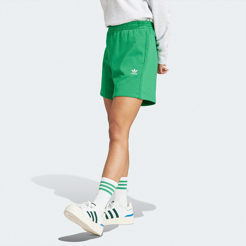 Adidas Shorts 女款 綠色 棉褲 舒適 運動 休閒 極簡 百搭 柔軟 訓練 短褲 IJ7801