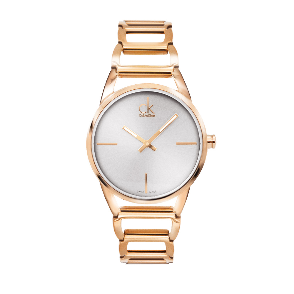 Calvin Klein美國原廠平輸 | CK手錶 stately系列女錶 不鏽鋼鍊錶帶 - 玫瑰金K3G23626