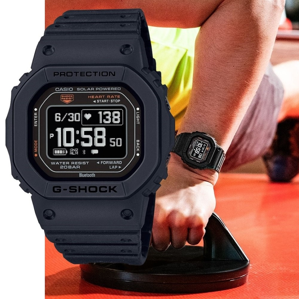 CASIO 卡西歐 G-SHOCK 血氧儀 多功能運動方形潮流腕錶 經典黑 /DW-H5600-1