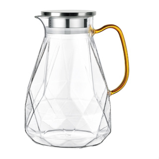 【有發票】Quasi晶瑩玻璃冷水壺2.2L 耐熱玻璃時尚鑽石紋水壺
