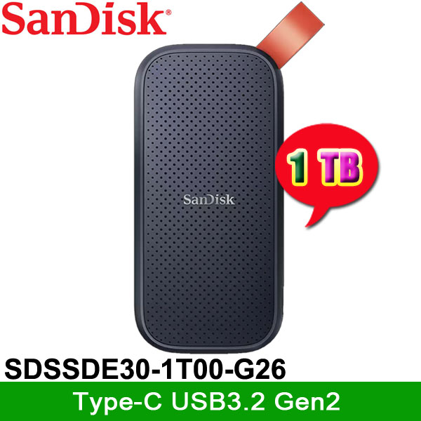 【3CTOWN】含稅公司貨 SanDisk 1TB 1T E30 Portable 外接式SSD固態硬碟