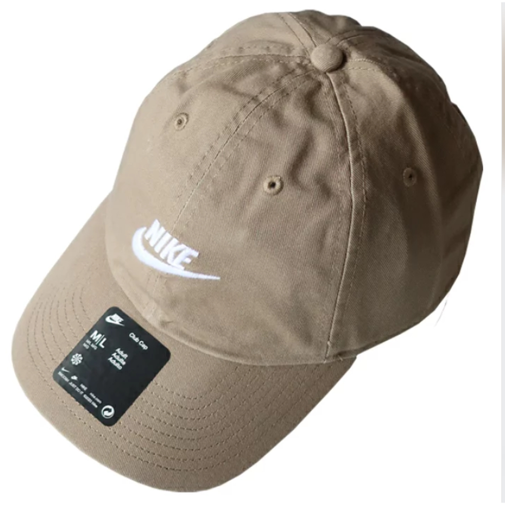NIKE SWOOSH CAP 沙色 刺繡 可調式 復古 老帽 棒球帽【FB5368-247】