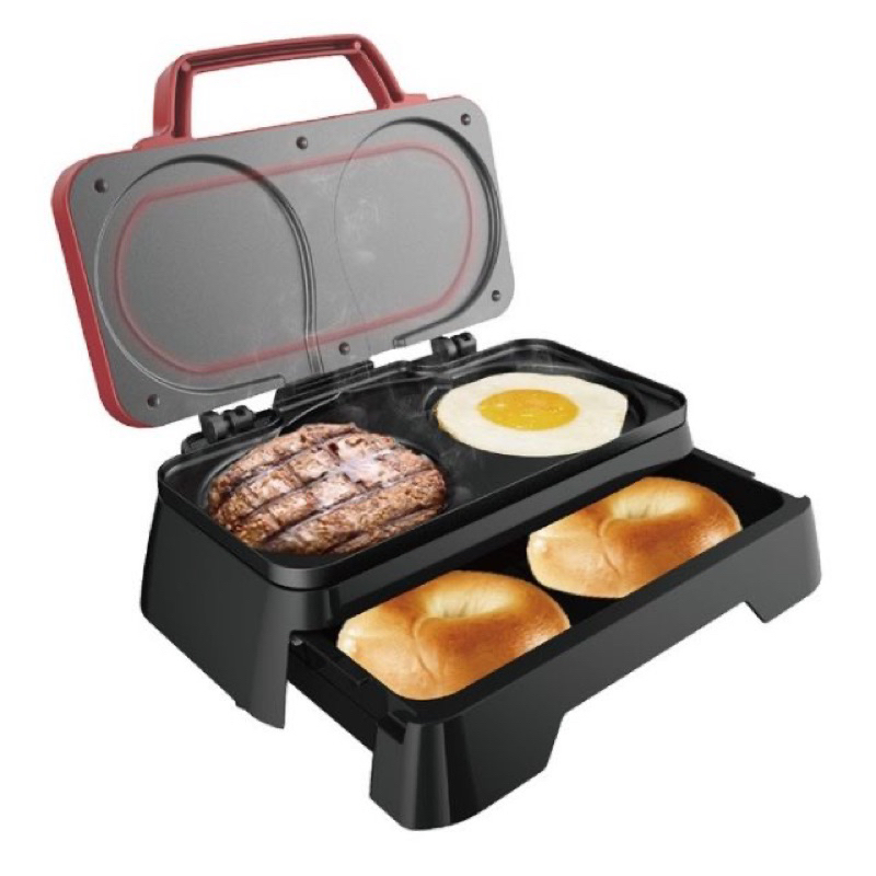 【EUPA優柏】多功能迷你家用早餐機/煎烤盤 TSK-2076A(煎蛋煎肉漢堡機) 多功能煎烤器 防燙手把 安全又效率