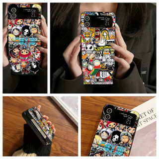 潮牌海賊王Samsung Galaxy三星z flip6 5 4 3手機殼 折疊防摔殼 三星zfold 5 4磨砂保護套
