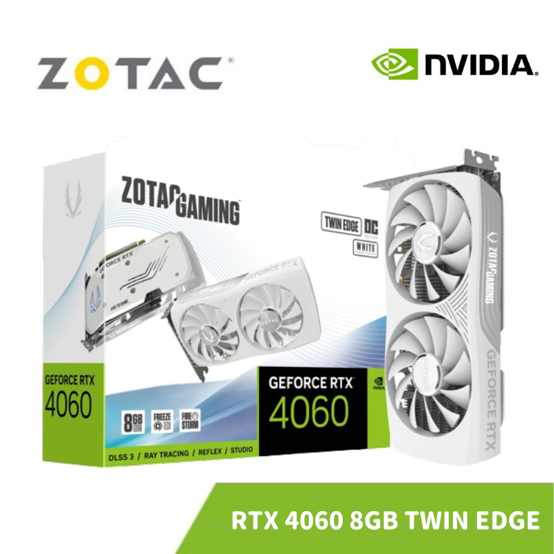 ZOTAC 索泰 GAMING GeForce RTX 4060 8GB Twin Edge OC White 顯示卡
