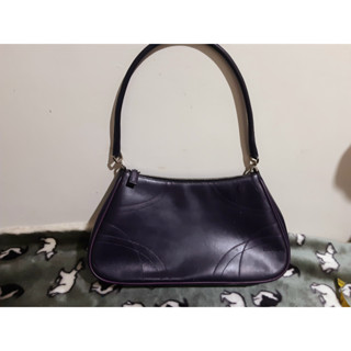 Prada 真皮 牛皮 葡萄紫 半月包 晚宴包 腋下包 梯形包 手提包 肩揹包 側揹包 硬殼包 二手 正品 真品 精品
