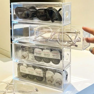 【台灣出貨】收納良品．透明－四層防水收納盒-眼鏡保養品化妝品模型飾品雜物收納 ． 現+預