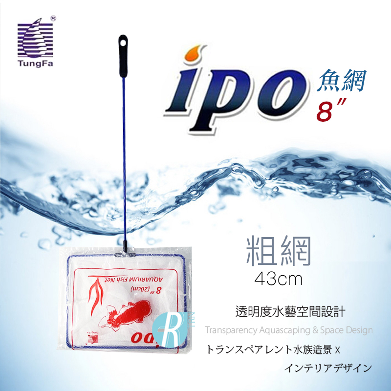 【透明度】ipo 同發 8"魚網(粗網) 8吋【一把】水族方形手撈網 魚缸清潔