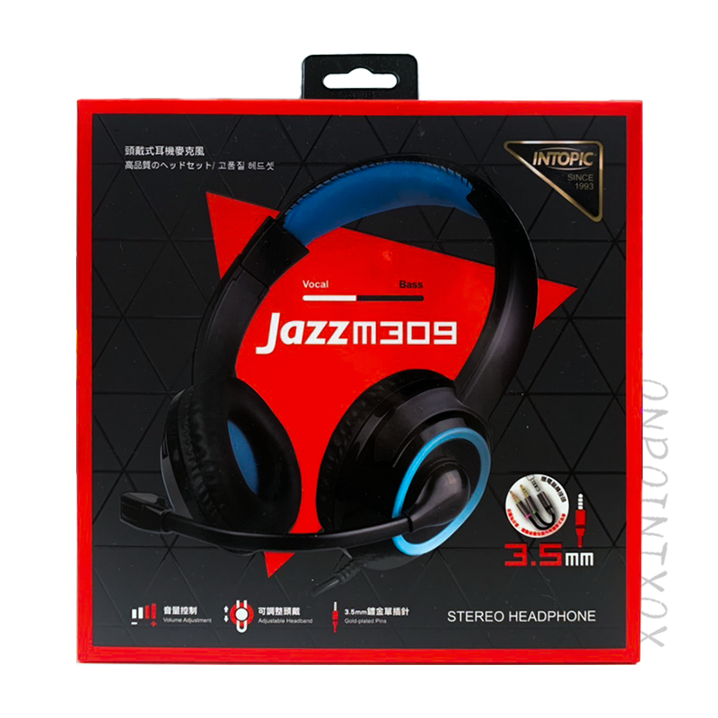 Jazzm309 INTOPIC 頭戴式 耳機麥克風 電腦耳機 耳罩式耳機 有線耳機