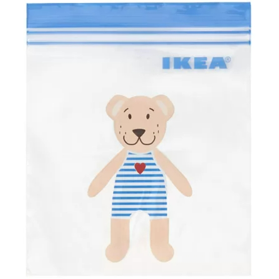 IKEA 保鮮袋 1公升 藍色 鯊魚 小熊款 25件裝
