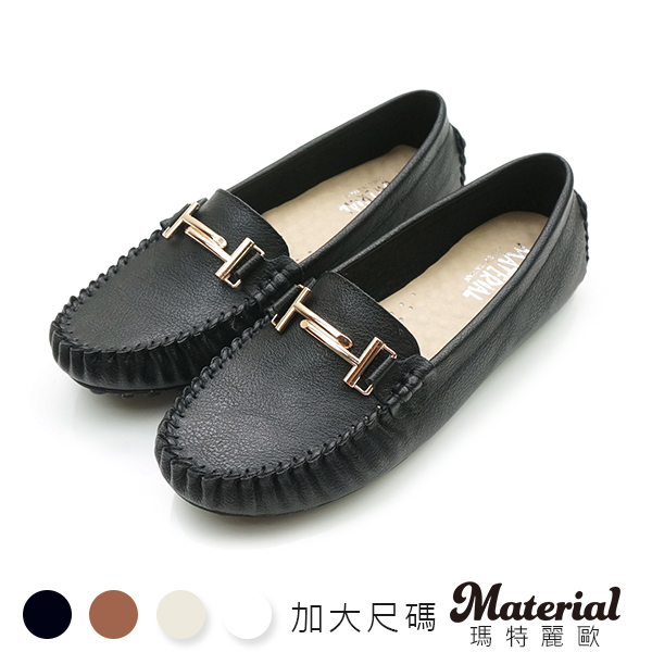 Material瑪特麗歐 豆豆鞋 加大尺碼H金釦飾豆豆鞋 TG58823