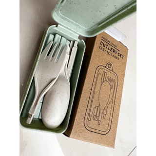 小麥秸稈可拆式環保餐具 摺疊餐具組 刀叉匙