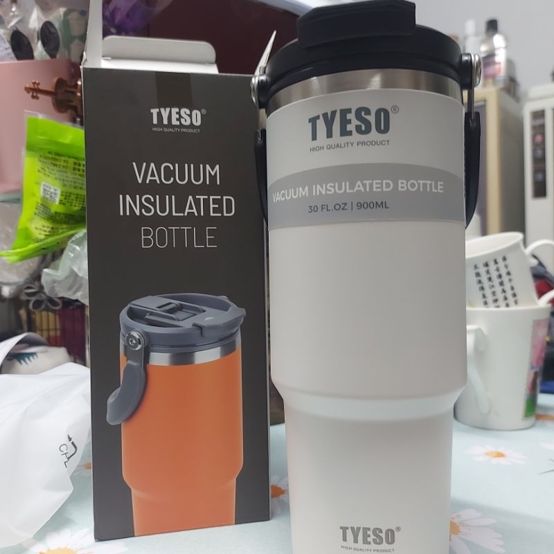 TYESO 不鏽鋼保過杯手提冰霸杯 便捷隨行杯 雙飲環保杯 900ml