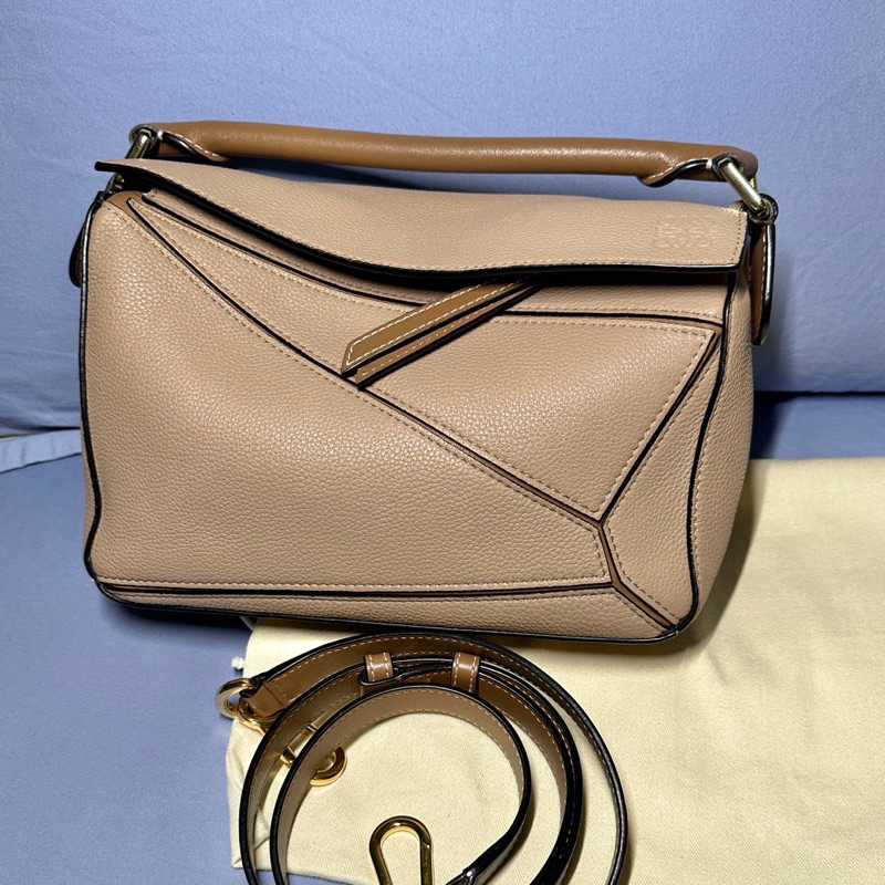 正品 LOEWE Small Puzzle Sand Mink