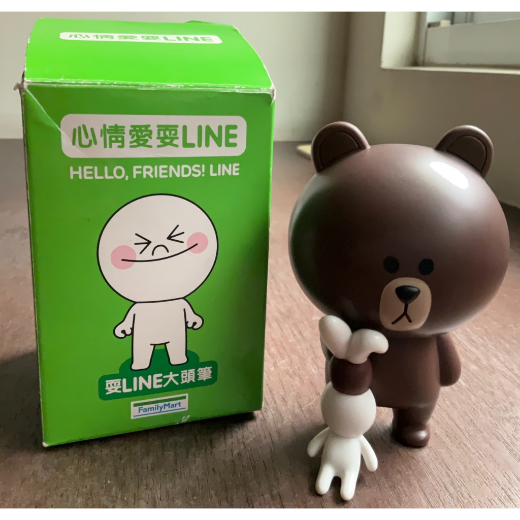 小明收藏 全家心情愛耍LINE 耍LINE大頭筆 熊大有殺氣公仔